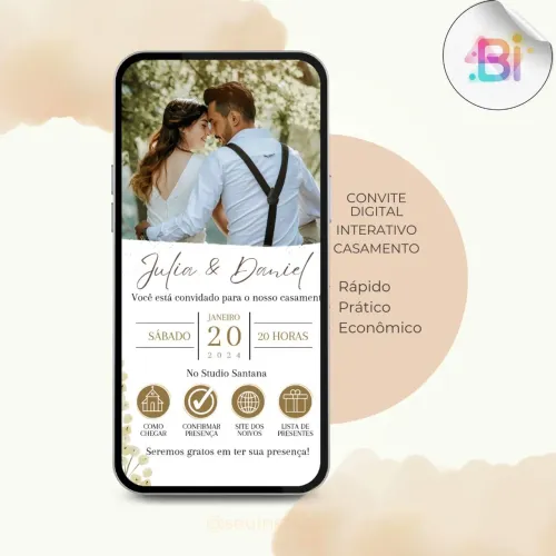 CONVITE DIGITAL INTERATIVO CASAMENTO