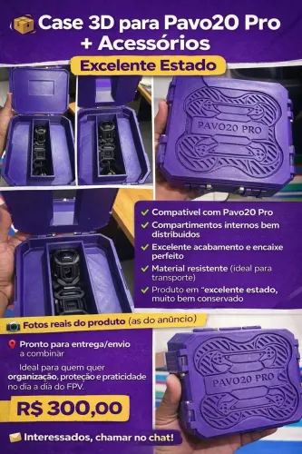 Case 3D para Pavo20 Pro + Acessórios - Excelente Estado