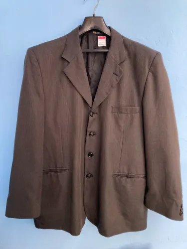 Terno Masculino Preto com Listras Pequenas, Tam GG