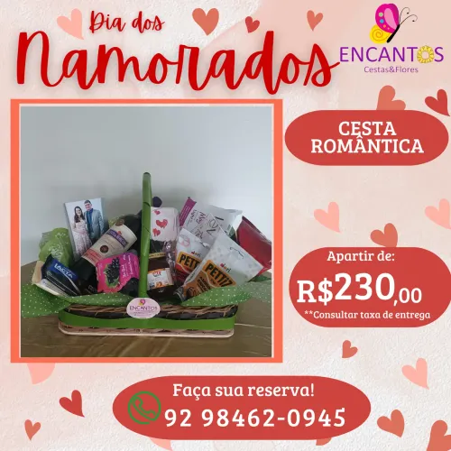 Cesta romântica dia dos namorados