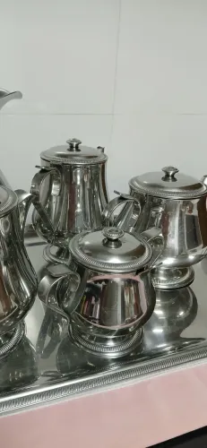 CONJUNTO CHA E CAFÉ EM AÇO INOX MERIDIONAL COMPLETO