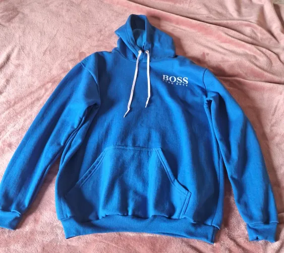 Moletom com Capuz e Bolsos Boss Azul