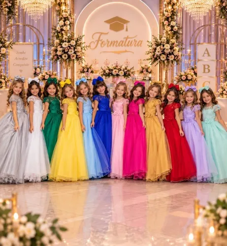 Vestido formatura infantil longo