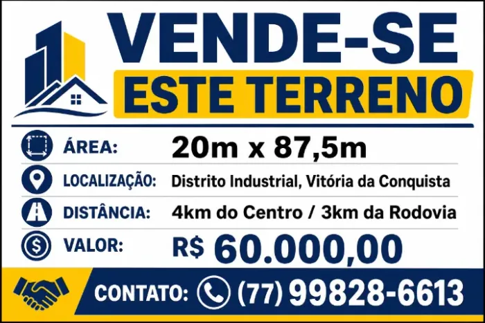 vendo terreno no distrito industrial de vitória da  conquista