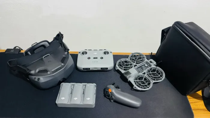 Drone DJI neo 2 combo + Motion + óculos + 3 baterias + hub + controle RC N3 + transceptor 