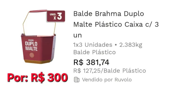 Baldes e camisinhas de bebidas