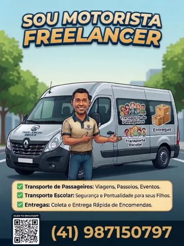 Motorista Freelancer / Prestador de Serviços para Vans, Micro-ônibus e Utilitários