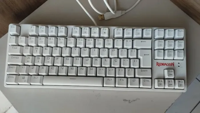 Teclado Mecânico Redragon Branco 80% - Ótimo Estado
