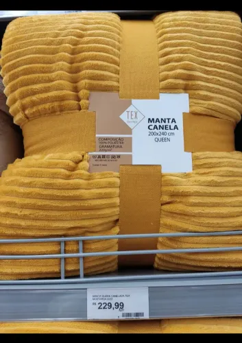 Manta canelada tamanho casal