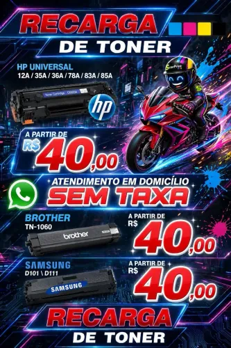Recarga e venda de toner de impressora