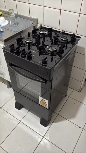 Fogão Atlas Mônaco Top Glass 4 Bocas - Preto - Acendimento Automático