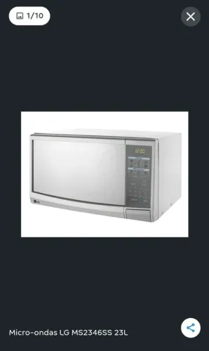 Microondas LG espelhado.23L.usado ,tem q mandar fazer uma revisão nele