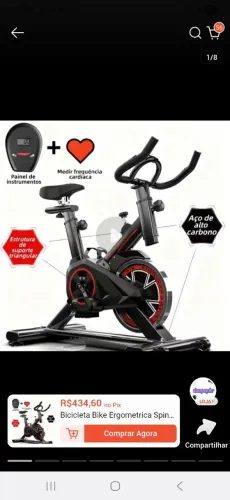 Bicicleta bike ergometrica spinning fitness professional - 120kg