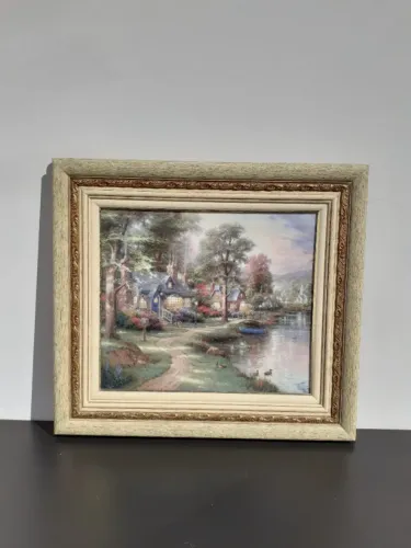 Thomas Kinkade "Lago da Cidade Natal, Memórias da Cidade Natal IV"