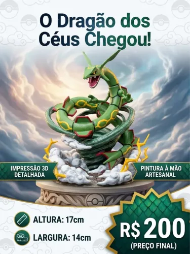 Pokémon rayquaza em impressão 3D
