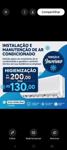Higienização de ar condicionado aproveitem a promoção de inverno
