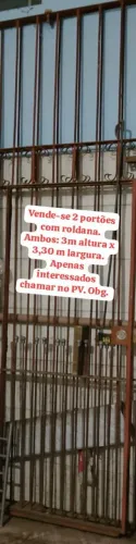 Vende-se 02 Portões de ferro com roldana.