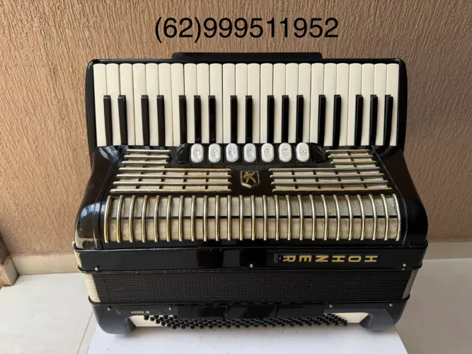 Acordeon sanfona gaita Hohner 120 baixos em 3ª de voz tamanho normal 