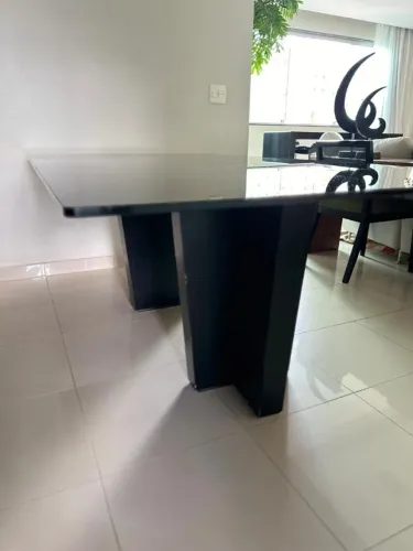 Mesa com Tampo Vidro Preto 2,00 x 1,10m Novíssima!