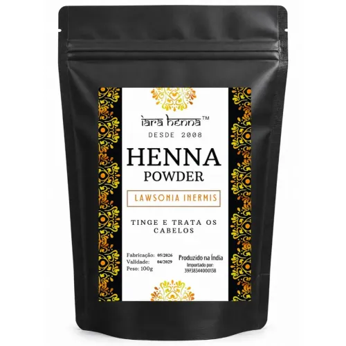Henna iara, tinge de ruivo, 100% natural, orgânico