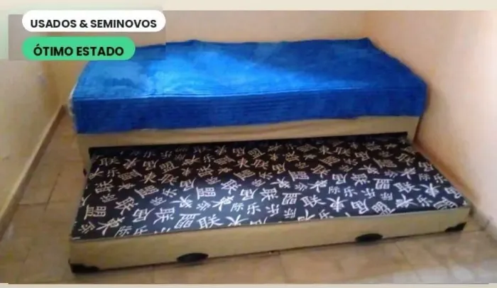 Cama Box Solteiro com cama Auxiliar Embutida