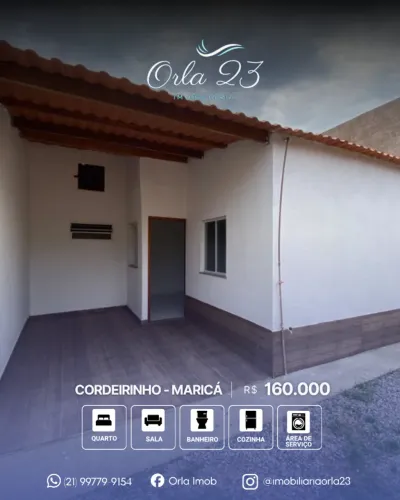 CORDEIRINHO, ORLA 23 IMOBILIÁRIA VENDE! Oportunidade próximo da praia em Maricá
