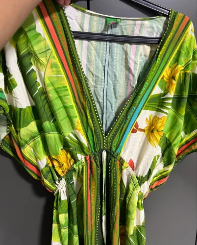 Vestido lenço floresta fresca longo Farm P/M