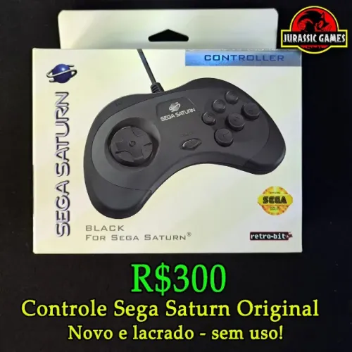 Controle Sega Saturn Original - NOVO e LACRADO - Joystick Retro-Bit. Plug Original.