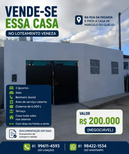 Vende-se uma casa no loteamento Veneza
