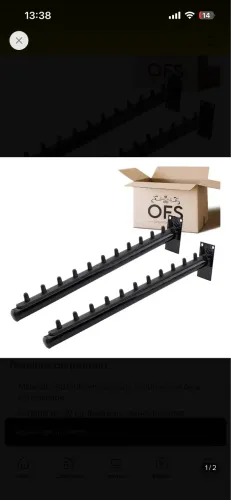 Kit 02 Araras Rt De Parede Branco 40cm Para 22 Cabides Reto Cor Preto