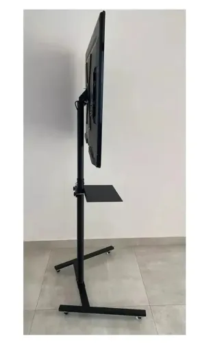 Pedestal e suporte para tv e notebook com rodízio e bandeja 