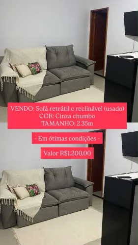 Sofá Retrátil Reclinável 2,35m (3 lugares)