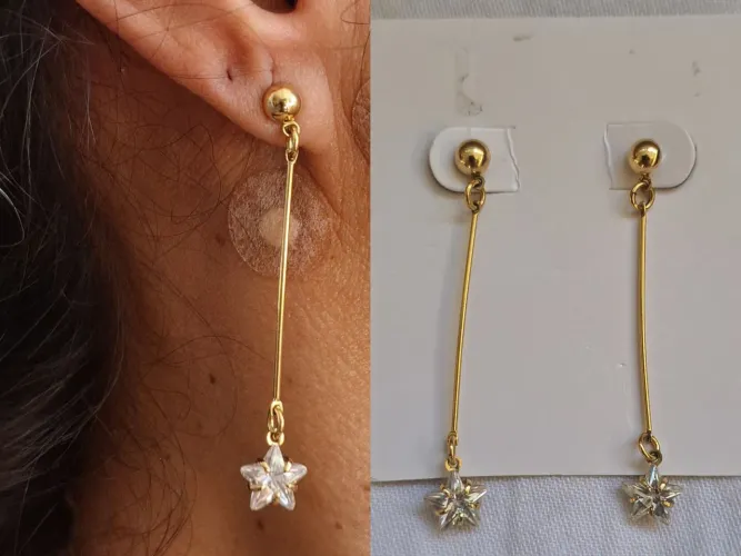 Brinco longo com estrela