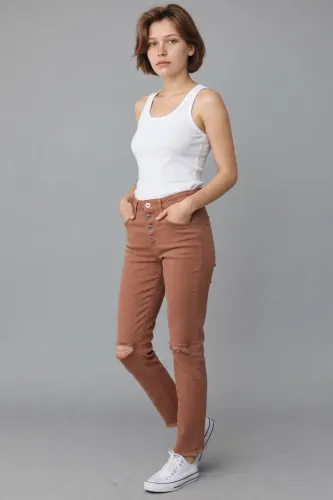 CALÇA JEANS TERRACOTA | NOVA, SEM USO!