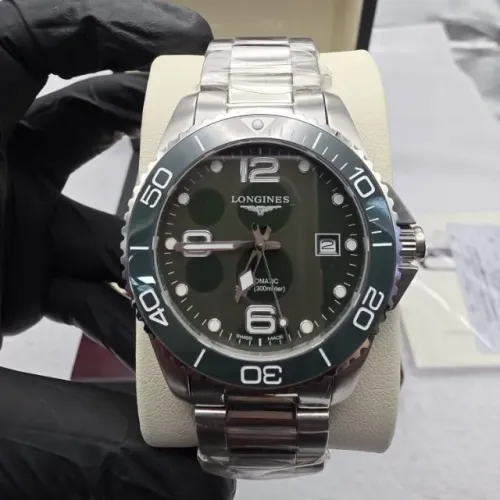 Relógio Longines Hydro Conquest Automático Verde Musgo Aço Masculino Novo