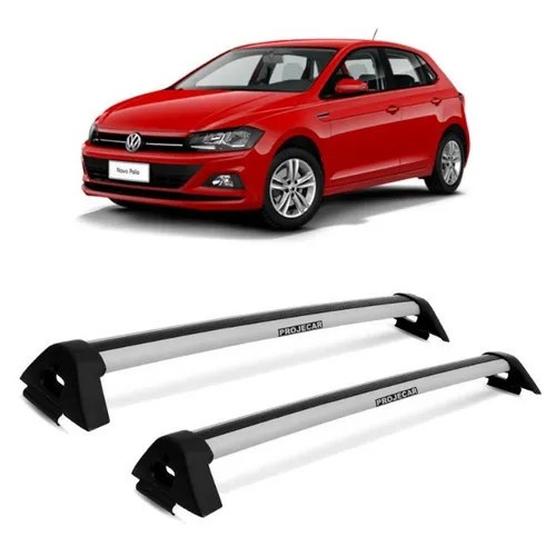 Rack De Teto Travessa Novo Volkswagen Polo / Virtus - Preto/ Prata