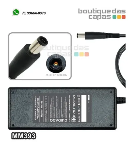 Fonte Carregador Mais Mania p Notebook Dell 19.5V 4.62A 90W MM393
