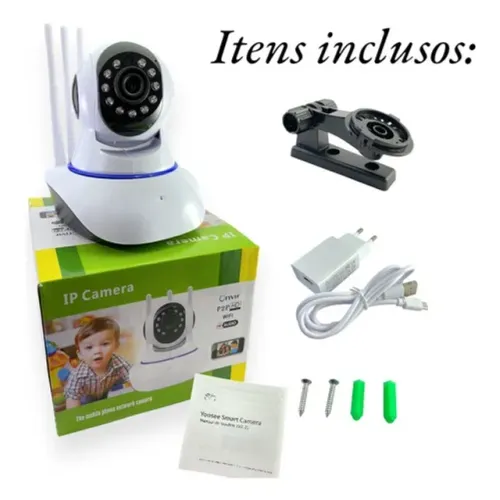 câmera segurança iP wifi robô 3 antenas Sistema Yoosee visão noturna
