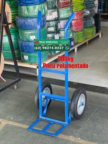 Carrinho carga 200kg - pneu rolamentado