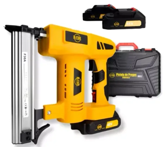 Pistola Elétrica Para Pregos BT-DZ14 48V Com 2 Baterias Recarregável 