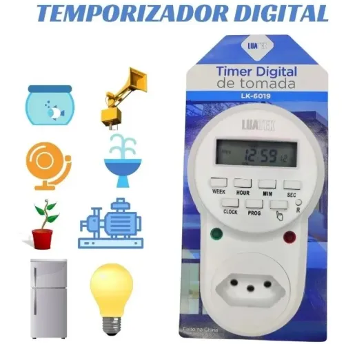 Timer Temporizador Digital De Tomada Lk-6019 Luatek
