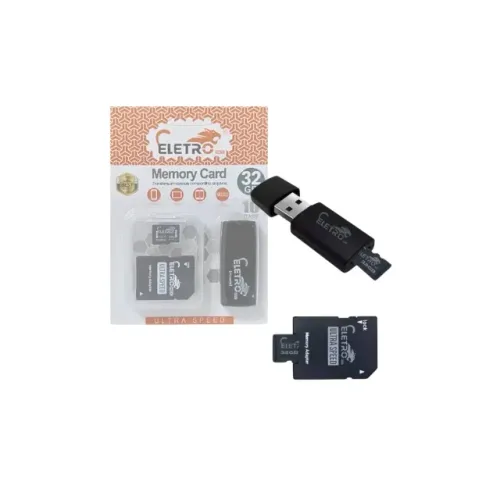 Cartão de Memória 32GB com Adaptadores Eletromex