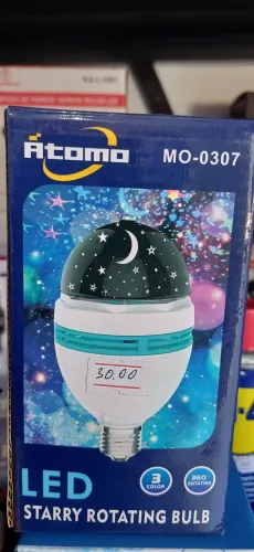 Lâmpada LED Giratória Estrelas e Lua - Atom