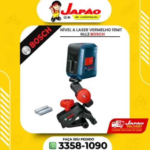 Nível a Laser Vermelho 10Mts Profissional GLL2 Bosch Garantia de 1 Ano