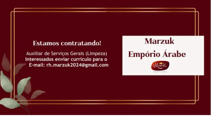 ESTAMOS CONTRATANDO AUX DE SERV GERAIS (LIMPEZA)