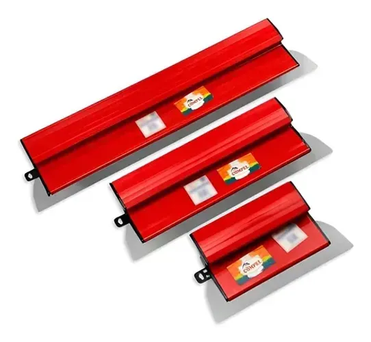 Kit 3 Desempenadeiras de Inox para Massa Corrida Berox 25cm 40cm 60cm Lotus
