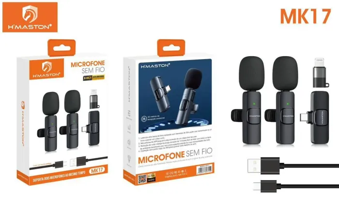 Microfone Sem Fio para Celular - lapela