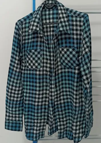 Camisa Xadrez Azul e Preto