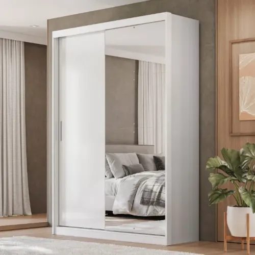 Guarda Roupa com Espelho 2 Portas 4 Gavetas 100% MDF DIVIDIMOS EM ATÉ 10X SEM JUROS
