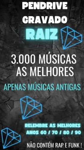 Pen Drive 3.000 Músicas Antigas - Anos 60/70/80/90